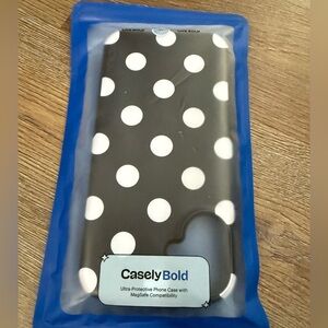 Casely Bold Black and White Polka Dot Phone Case